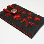 Felt Iphone Case Sleeve Phone Cover Grey Red..