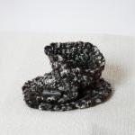 Black White Wool Neckwarmer Crochet Women Scarf