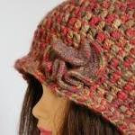 Fall Crocheted Hat Ruffled Flowers Women Elegant..