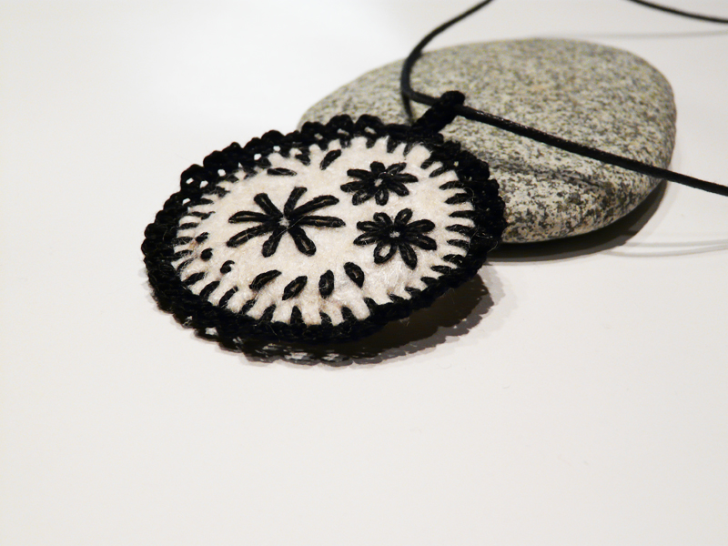 Embroidery Felt Crocheted Necklace Pendant Wool Jewelry